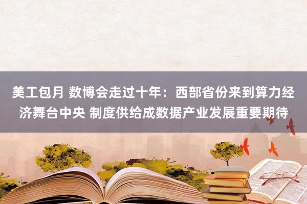 美工包月 数博会走过十年：西部省份来到算力经济舞台中央 制度供给成数据产业发展重要期待